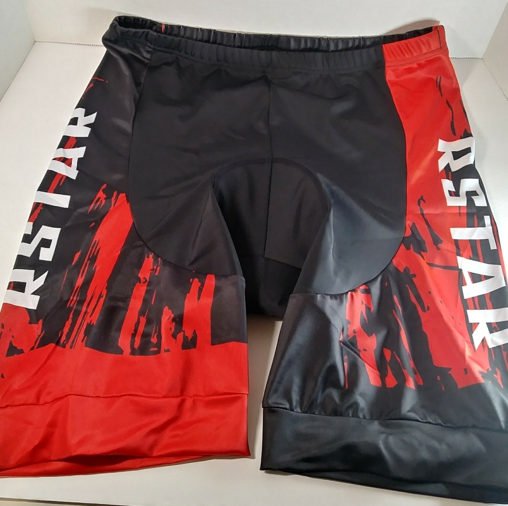 Men's Black & Red 3D Padded Cycling Shorts